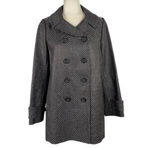 J. Crew Collection Stormy Tweed Lille Silk Overcoat Jacket Gunmetal Gray Size 10